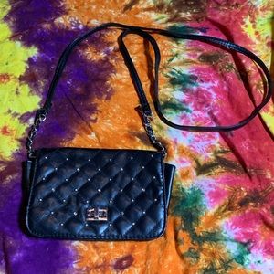 Black Quilted Stud Purse